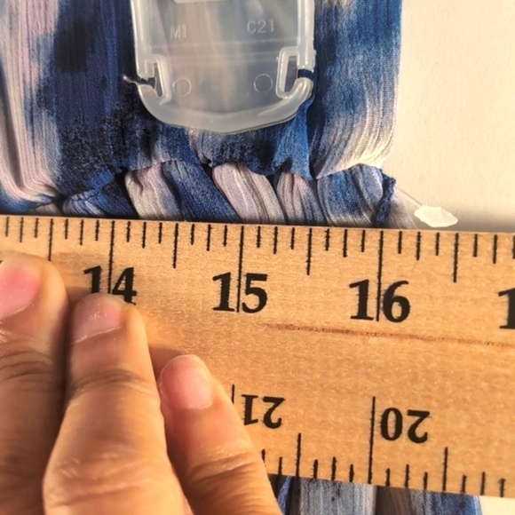 Banana Republic Ruffles Tie Dye Blue Skirt with belt Size Large - Picture 11 of 13